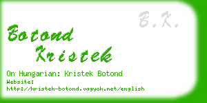 botond kristek business card